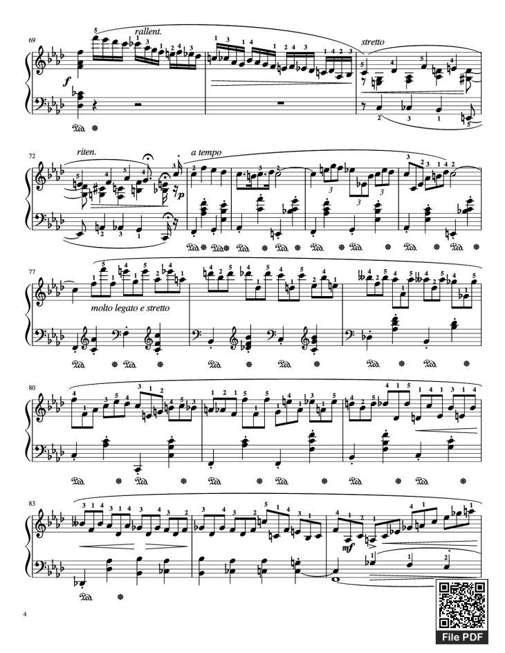Page 4 of the piano sheet music PDF Piano – Nocturne Op. 55, No. 1 Piano by Chopin