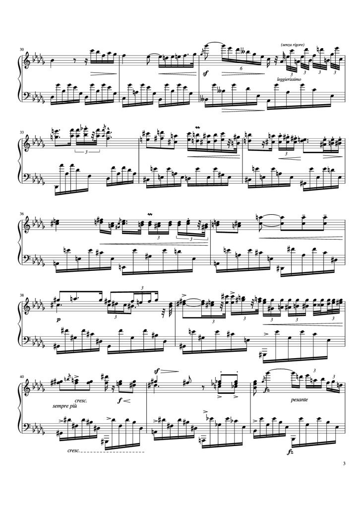 Page 3 of the piano sheet music PDF Piano – Nocturne in D-Flat Major Piano by Frédéric Chopin