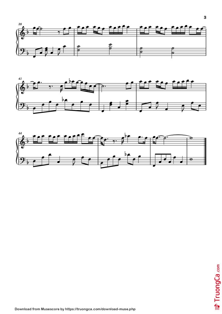 Page 3 of the piano sheet music PDF Piano – 每天在分手 Piano by 演唱/作词 ：张语哝