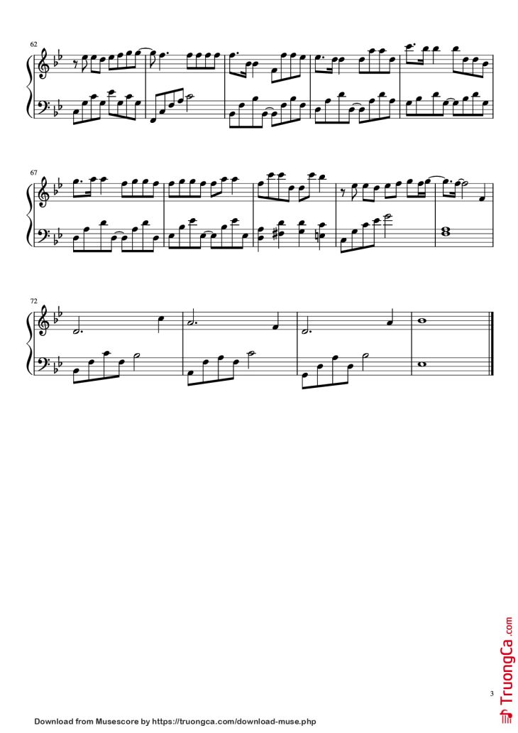 Page 3 of the piano sheet music PDF Piano – 飞鸟和蝉 Piano by Geng geng