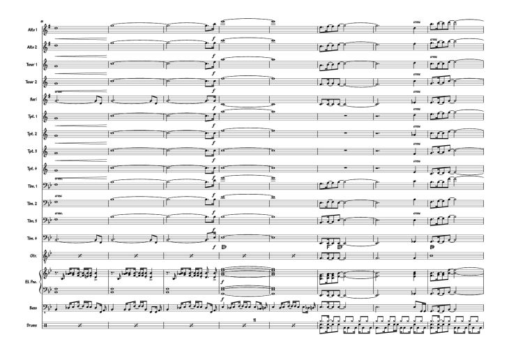 Page 11 of the piano sheet music PDF Piano – Also sprach the MC big band Piano by Composed: R Straus Modified: Doedato Arr for big band : Gav