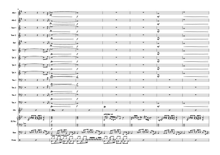 Page 9 of the piano sheet music PDF Piano – Also sprach the MC big band Piano by Composed: R Straus Modified: Doedato Arr for big band : Gav