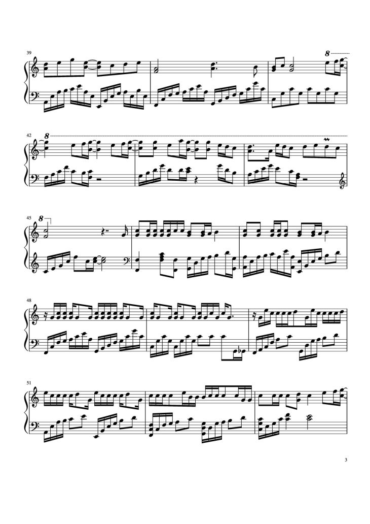 Page 3 of the piano sheet music PDF Piano – Nơi này có anh Piano by Sơn Tùng