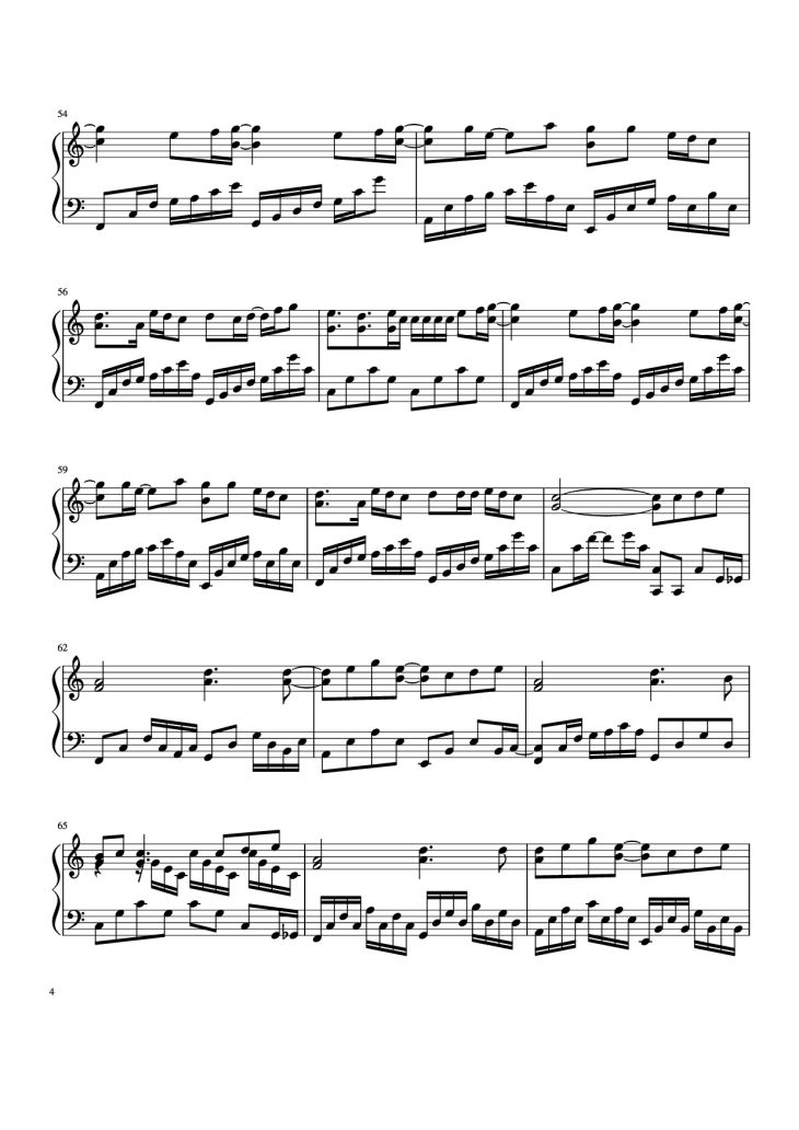 Page 4 of the piano sheet music PDF Piano – Nơi này có anh Piano by Sơn Tùng