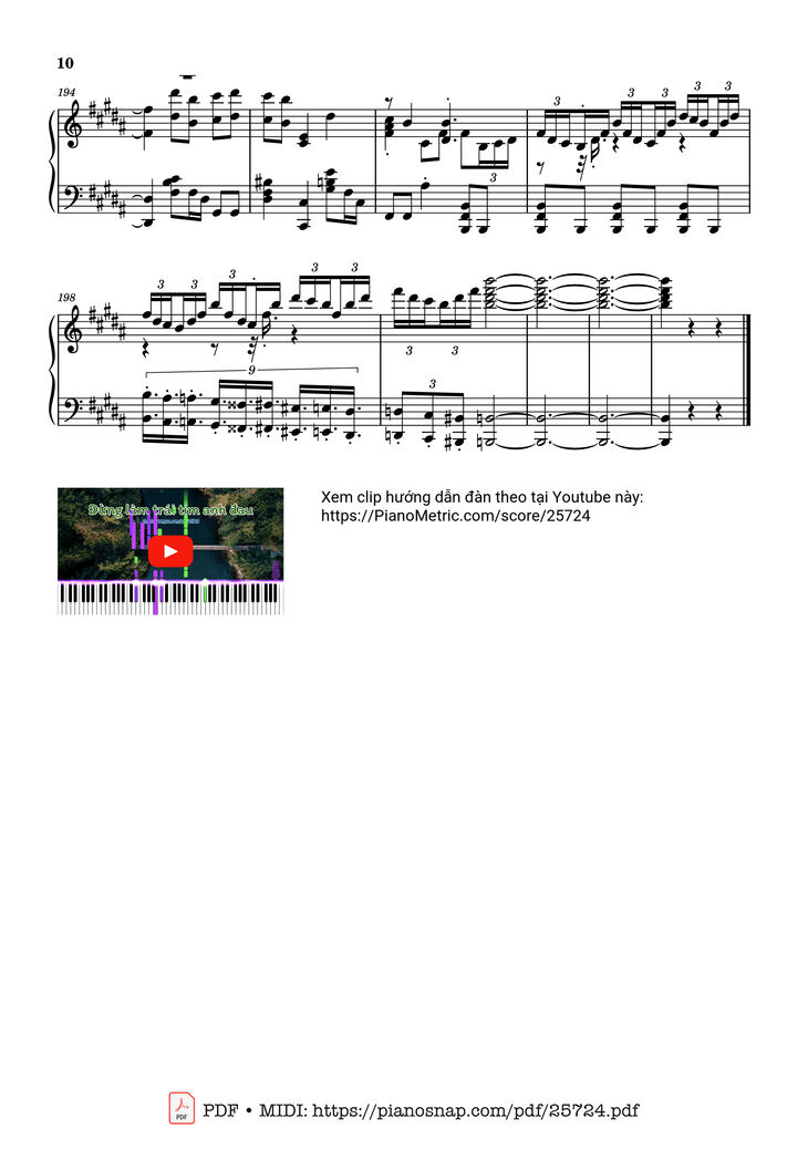 Page 10 of the piano sheet music PDF Piano – Đừng làm trái tim anh đau Piano by Bởi: Sơn Tùng M-PT
