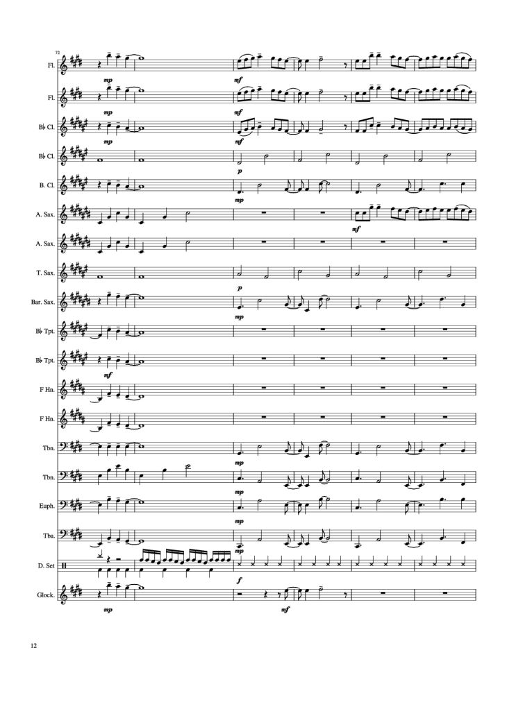 Page 12 of the piano sheet music PDF Piano – Weathering With You - Grand Escape Piano by Arr. Gracia