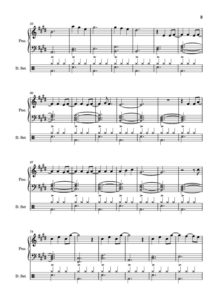 Page 3 of the piano sheet music PDF Piano – Those Eyes Piano by Words and Music by