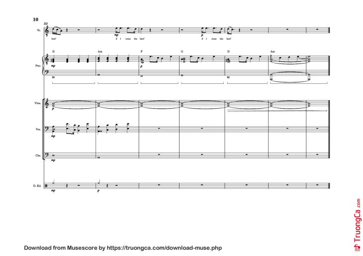 Page 10 of the piano sheet music PDF – The Line Piano by Twenty one pilots