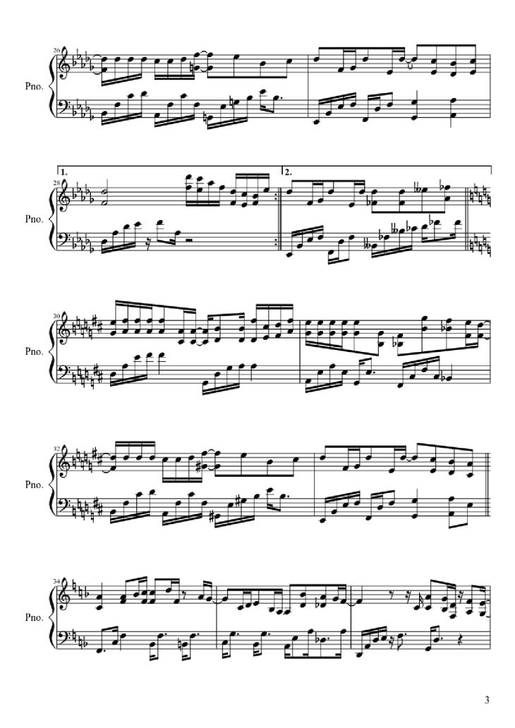 Page 3 of the piano sheet music PDF Piano – Nothing Gonna Change My Love For You Piano by George Benson