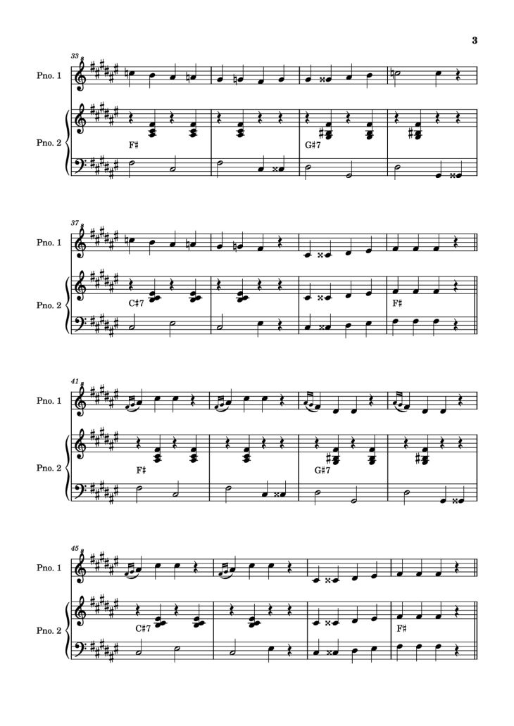 Page 3 of the piano sheet music PDF Piano – The Knuckle Song Piano by Undefined