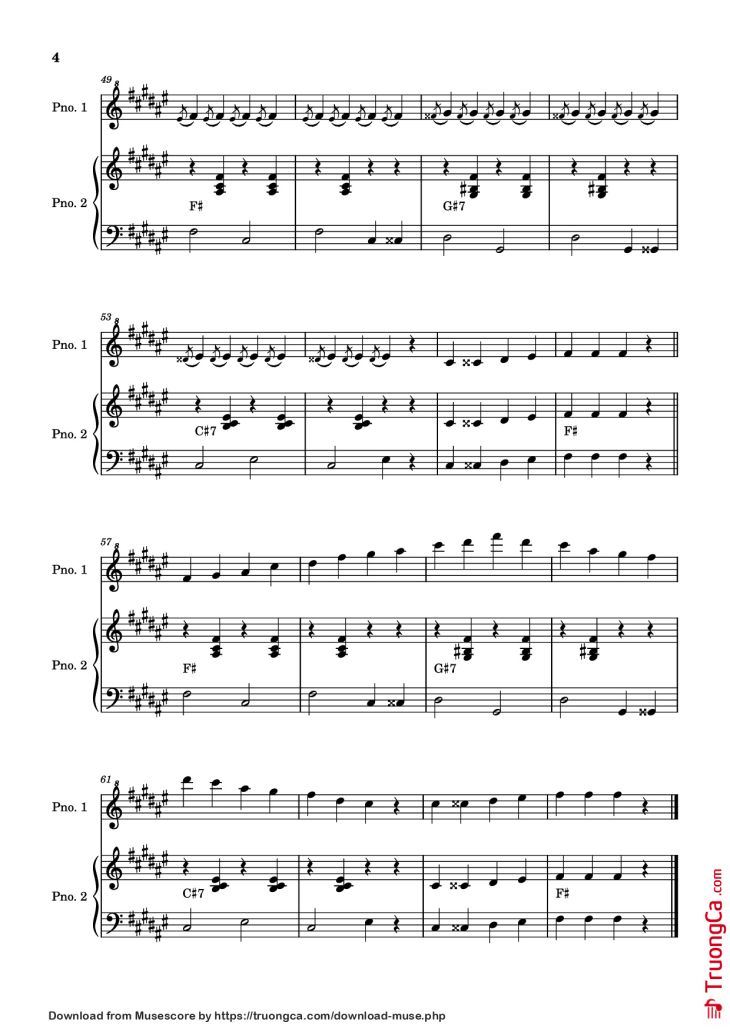 Page 4 of the piano sheet music PDF Piano – The Knuckle Song Piano by Undefined