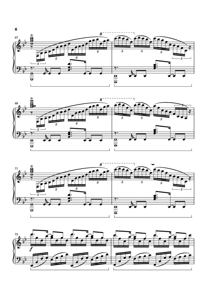Page 6 of the piano sheet music PDF Piano – unravel Piano by Animenz