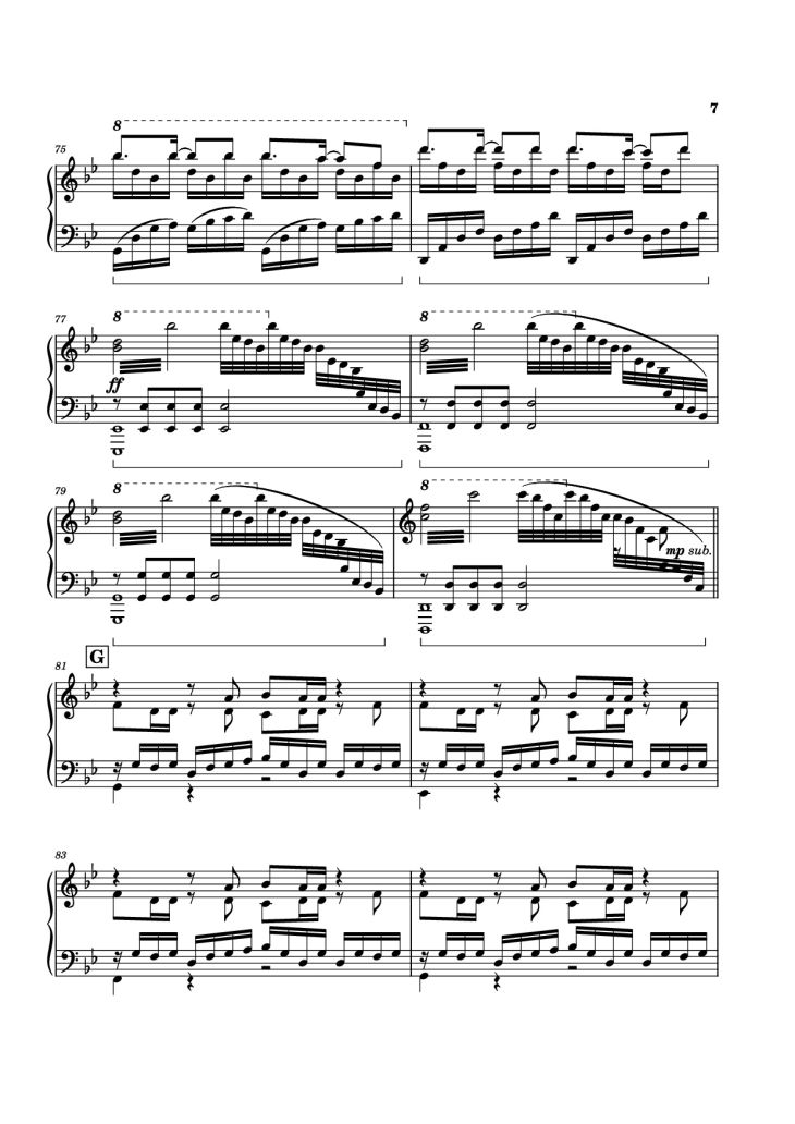 Page 7 of the piano sheet music PDF Piano – unravel Piano by Animenz