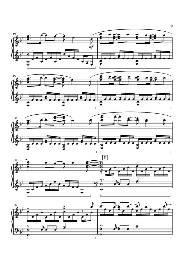 Page 9 of the piano sheet music PDF Piano – unravel Piano by Animenz