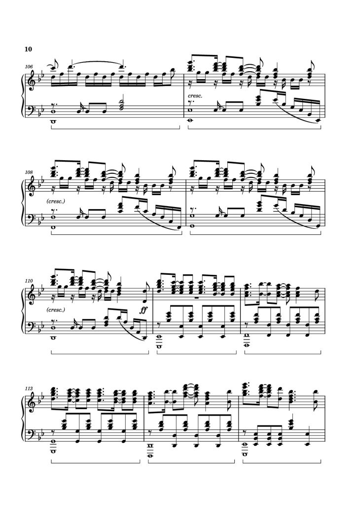 Page 10 of the piano sheet music PDF Piano – unravel Piano by Animenz