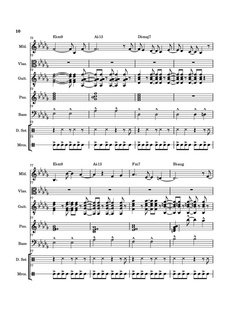 Page 10 of the piano sheet music PDF Piano Guitar Tab – From The Start Piano by Arrangement by ste