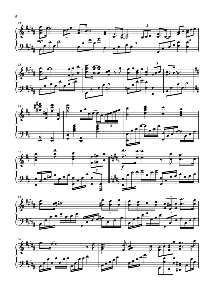 Page 2 of the piano sheet music PDF Piano – Listen Not - 《勿听》 Piano by Undefined