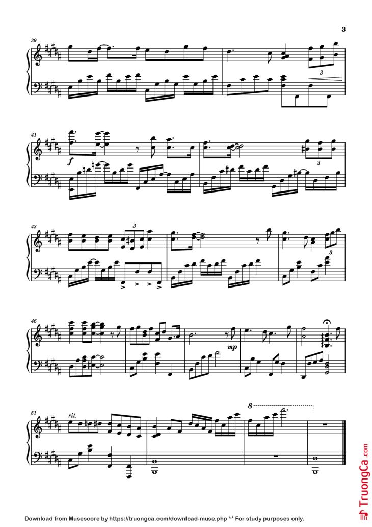 Page 3 of the piano sheet music PDF Piano – Listen Not - 《勿听》 Piano by Undefined