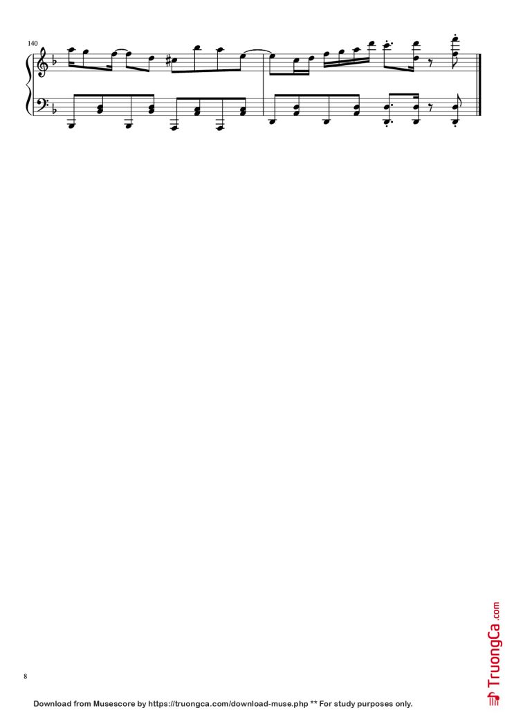 Page 8 of the piano sheet music PDF Piano – 夜に駆ける Piano by Arr. BambooOnFire