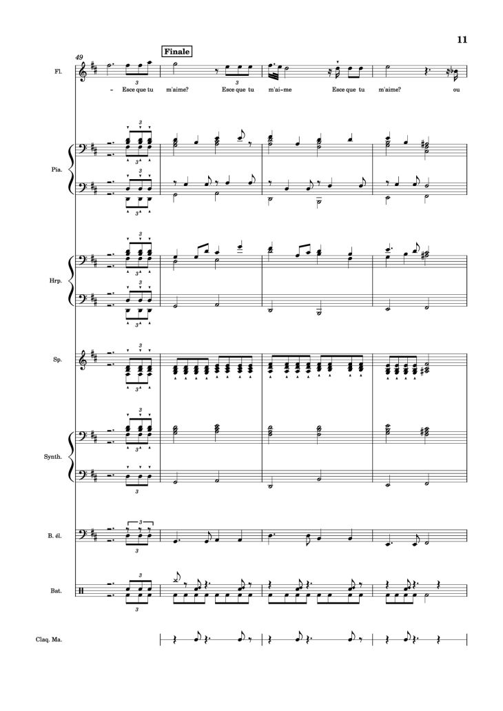 Page 11 of the piano sheet music PDF Piano Guitar Tab – MON AMOUR Piano by Slimane