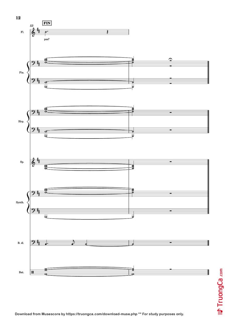 Page 12 of the piano sheet music PDF Piano Guitar Tab – MON AMOUR Piano by Slimane
