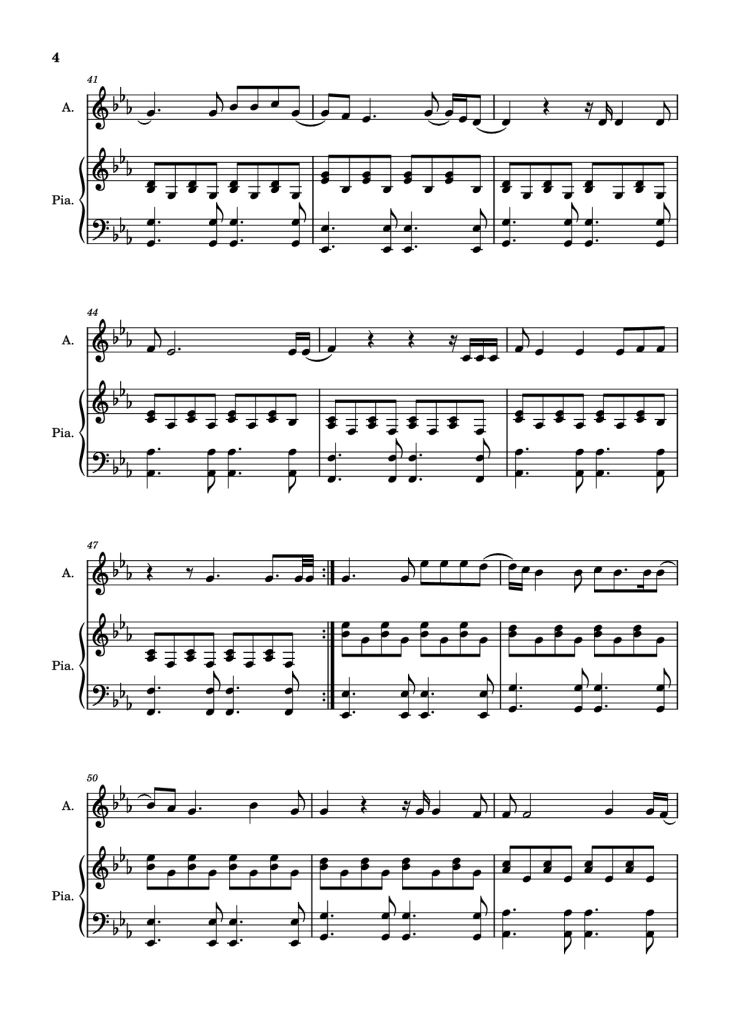 Page 4 of the piano sheet music PDF Piano – Pop corn salé Piano by N. Poz