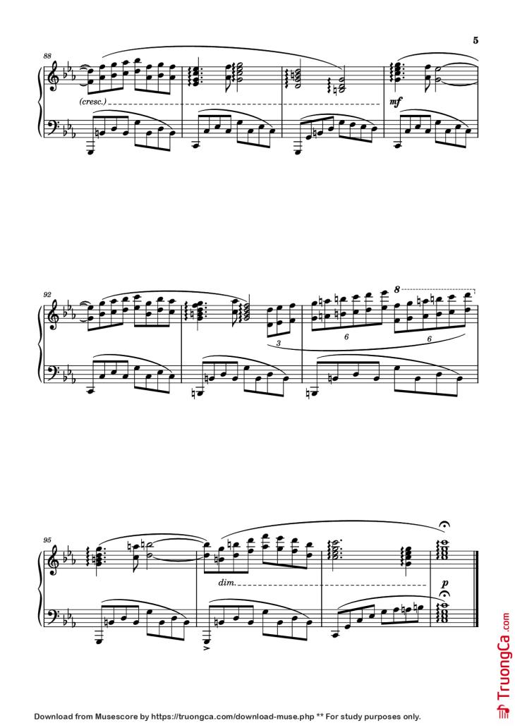 Page 5 of the piano sheet music PDF Piano – Shadow of the Moon Piano by Masao Aichi