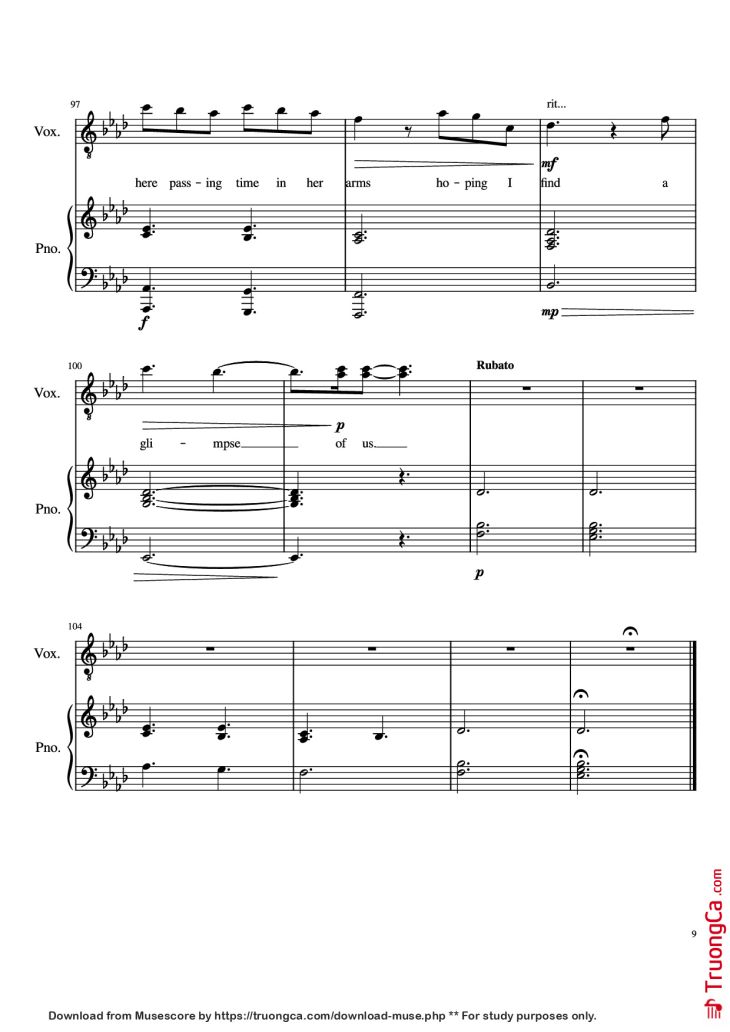 Page 9 of the piano sheet music PDF Piano – Glimpse Of Us Piano by Joji arr. Daniel Almaraz