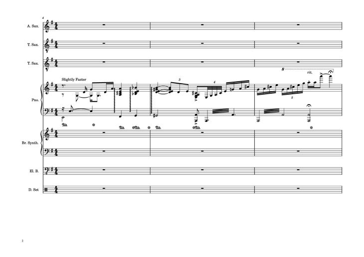 Page 2 of the piano sheet music PDF Piano Guitar Tab – 176th Street Piano by Transcribed by