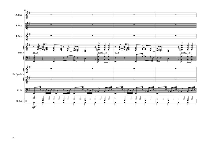 Page 14 of the piano sheet music PDF Piano Guitar Tab – 176th Street Piano by Transcribed by