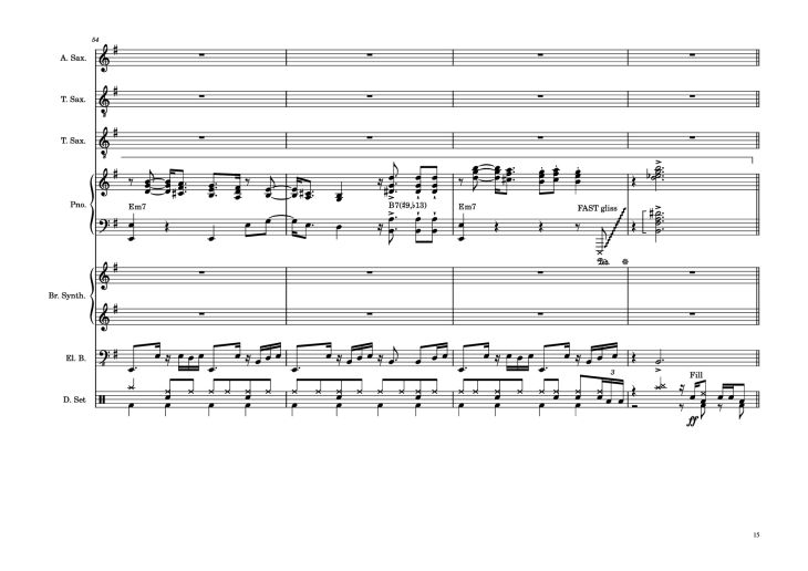 Page 15 of the piano sheet music PDF Piano Guitar Tab – 176th Street Piano by Transcribed by