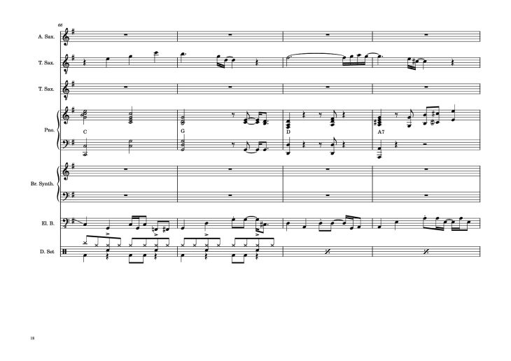 Page 18 of the piano sheet music PDF Piano Guitar Tab – 176th Street Piano by Transcribed by