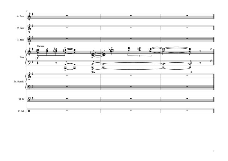 Page 3 of the piano sheet music PDF Piano Guitar Tab – 176th Street Piano by Transcribed by