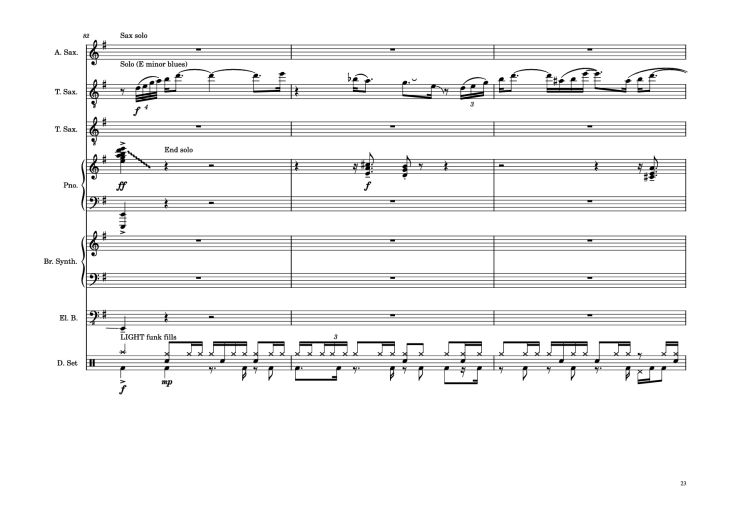 Page 23 of the piano sheet music PDF Piano Guitar Tab – 176th Street Piano by Transcribed by