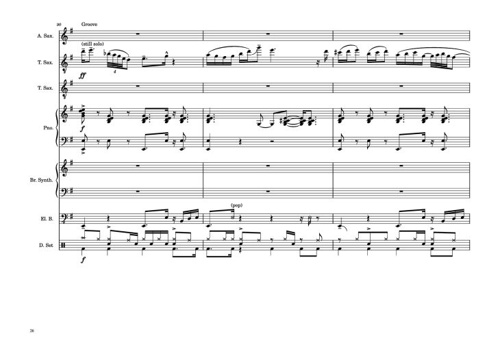 Page 26 of the piano sheet music PDF Piano Guitar Tab – 176th Street Piano by Transcribed by