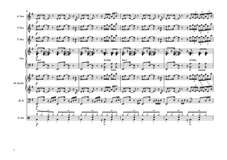 Page 6 of the piano sheet music PDF Piano Guitar Tab – 176th Street Piano by Transcribed by
