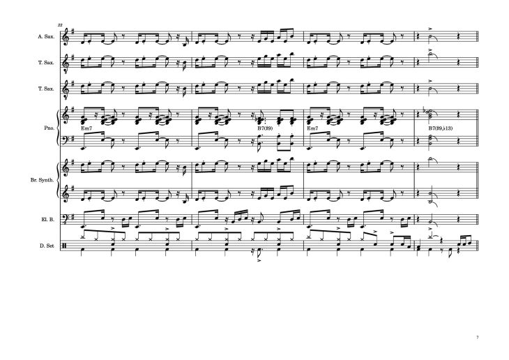 Page 7 of the piano sheet music PDF Piano Guitar Tab – 176th Street Piano by Transcribed by