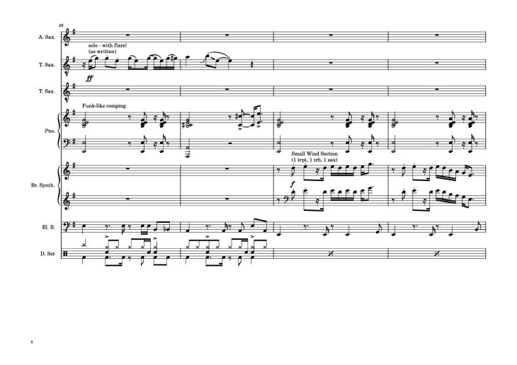 Page 8 of the piano sheet music PDF Piano Guitar Tab – 176th Street Piano by Transcribed by