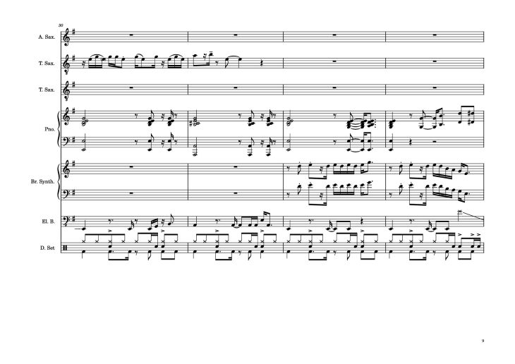 Page 9 of the piano sheet music PDF Piano Guitar Tab – 176th Street Piano by Transcribed by