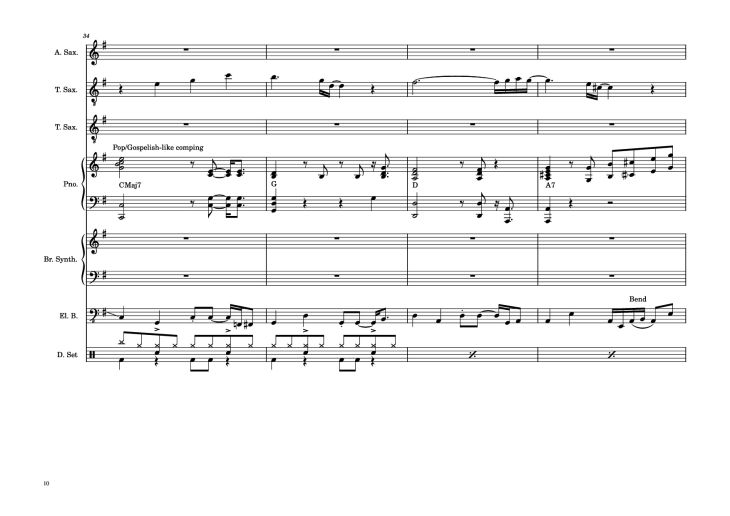 Page 10 of the piano sheet music PDF Piano Guitar Tab – 176th Street Piano by Transcribed by