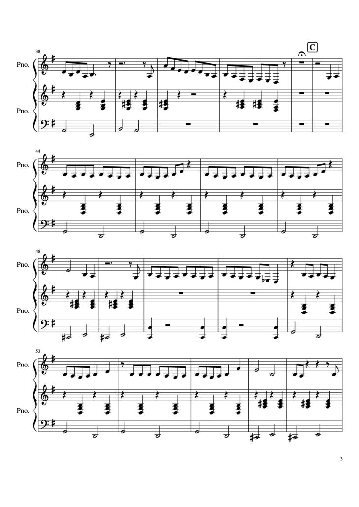 Page 3 of the piano sheet music PDF Piano – Never Ever Getting Rid of Me Piano by Undefined