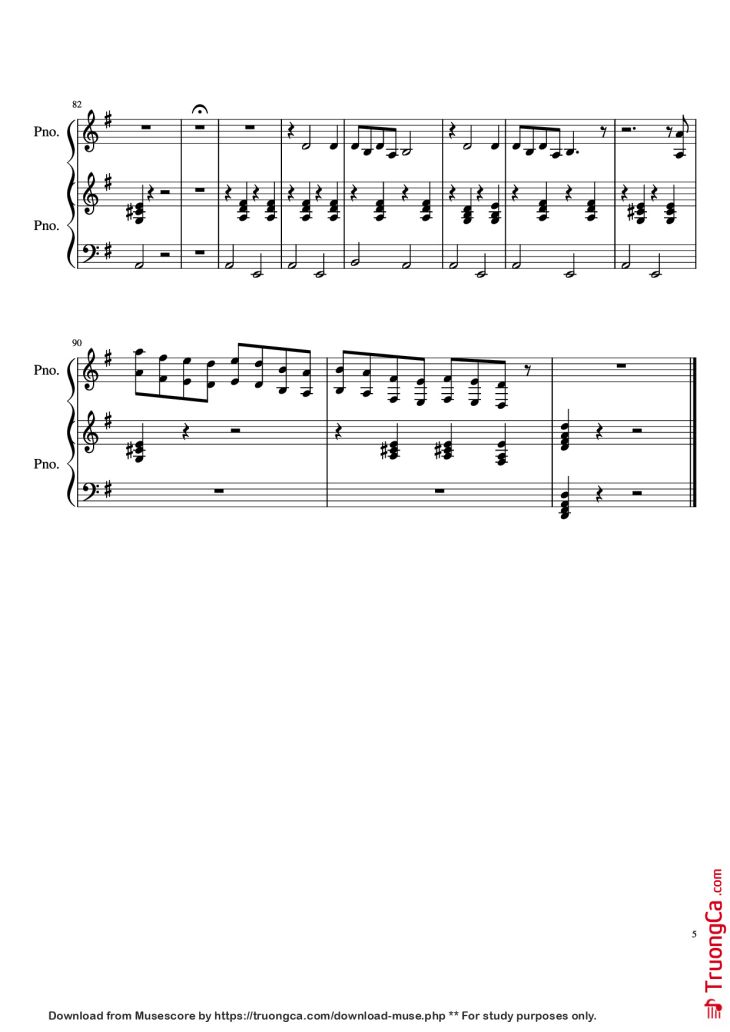 Page 5 of the piano sheet music PDF Piano – Never Ever Getting Rid of Me Piano by Undefined