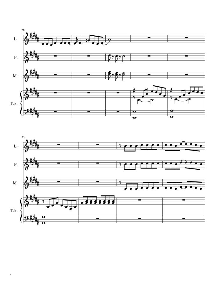 Page 4 of the piano sheet music PDF Piano – The Ballad Of Sara Berry Piano by Music and Lyrics by