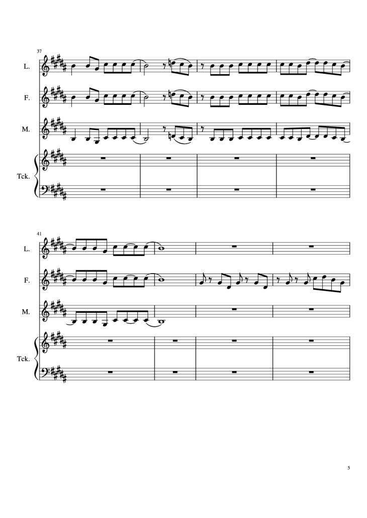 Page 5 of the piano sheet music PDF Piano – The Ballad Of Sara Berry Piano by Music and Lyrics by