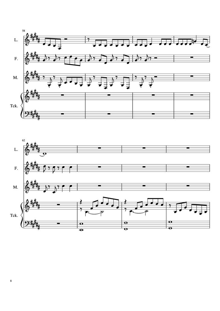 Page 8 of the piano sheet music PDF Piano – The Ballad Of Sara Berry Piano by Music and Lyrics by