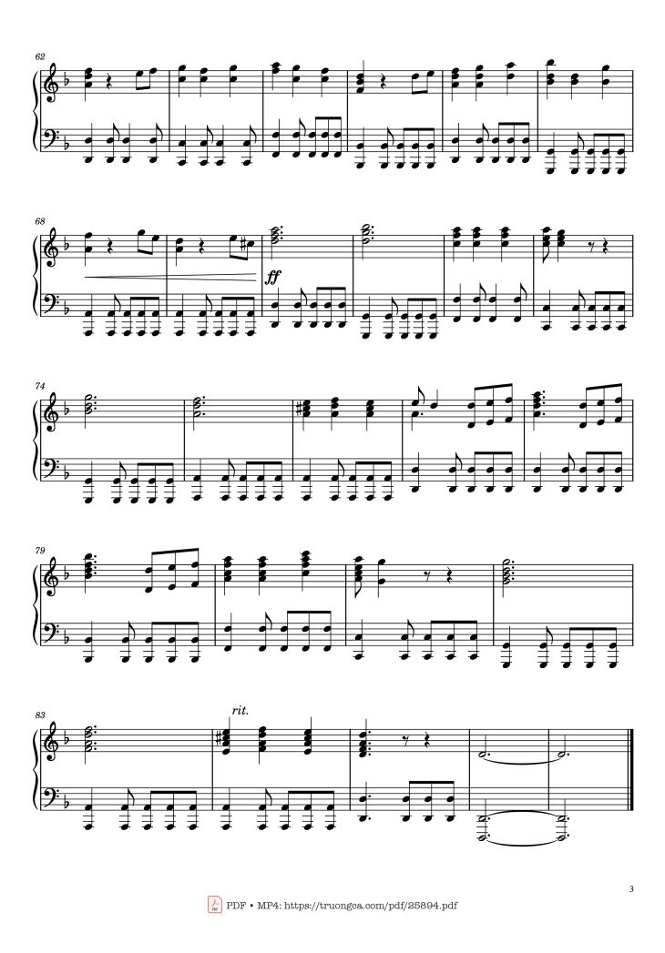 Page 3 of the piano sheet music PDF Piano – He