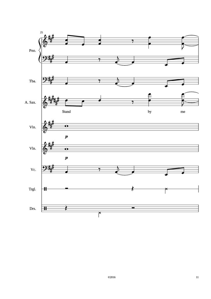 Page 11 of the piano sheet music PDF – Stand by me Piano by Adamkyi