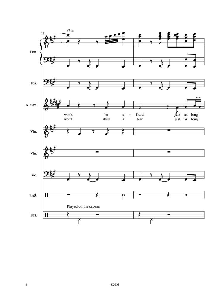 Page 8 of the piano sheet music PDF – Stand by me Piano by Adamkyi