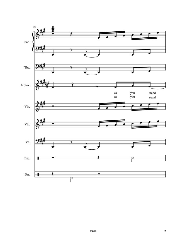 Page 9 of the piano sheet music PDF – Stand by me Piano by Adamkyi