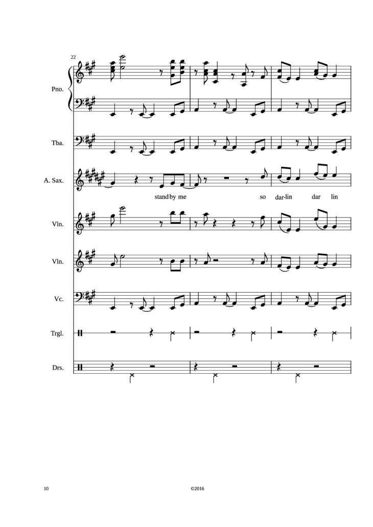 Page 10 of the piano sheet music PDF – Stand by me Piano by Adamkyi